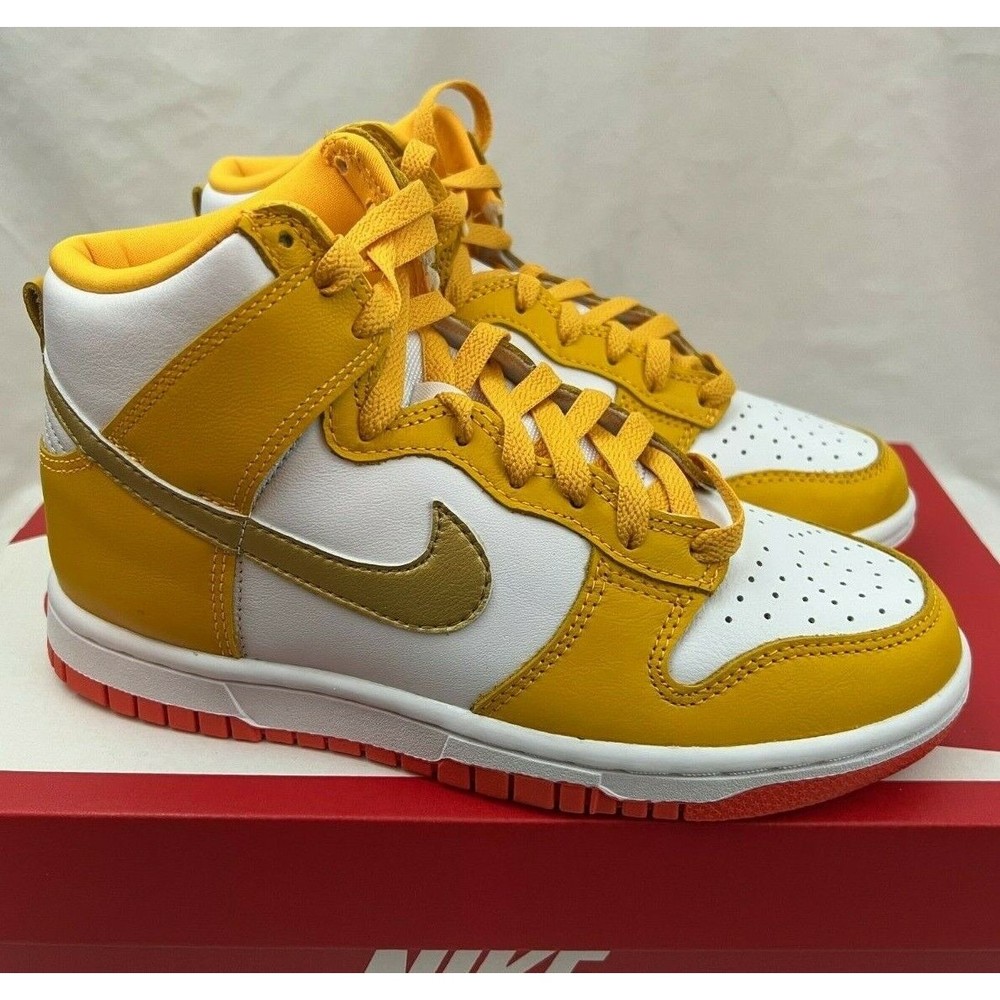NEW Nike Dunk High W University Gold Shoes DQ4691-700 Wmns Sz 6 / Mens Sz 4.5